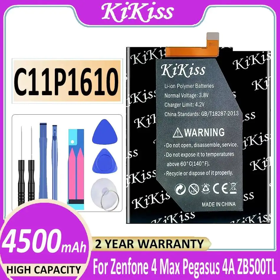 

Надежный источник питания для Asus Zenfone 4 Max, Zenfone Pegasus 4A ZB500TL X00KD, 5.0 дюймов, аккумулятор для мобильного телефона C11P1610, 4500 мАч