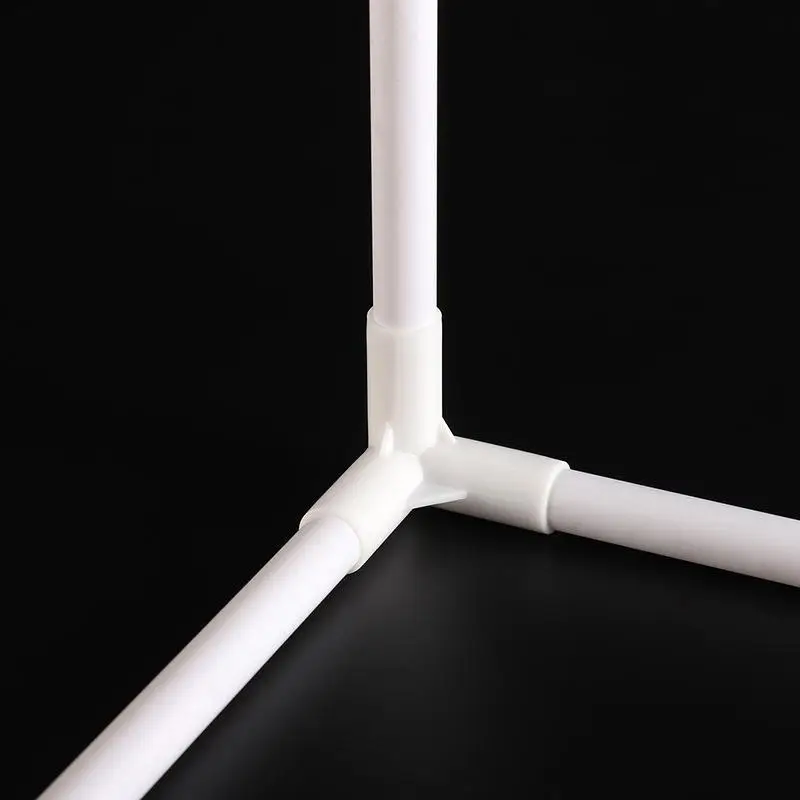 ●10PCS 12mm Plastic White Pipe Connector DIY Shelf Tent Fixed Joint Fitting Tee Four Way Straight Elbow Wardrobe Hook Joint