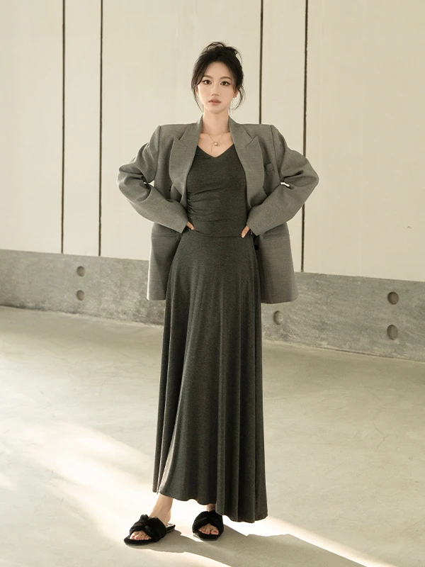 

Женский весенний модный жакет-оверсайз SerioLudere: повседневный, для работы, с отложным воротником, универсальный, с поясом