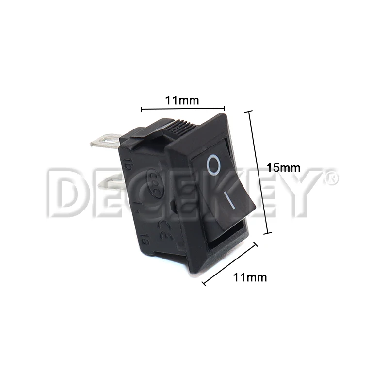 10Pcs 10x15mm Auto Car Truck Boat Round Rocker 250V 3A 2-Pin ON/OFF Toggle SPST SwitchesRocker Switch