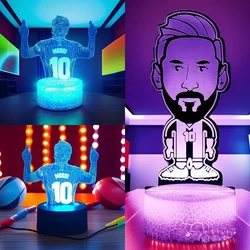 3D Lamp Illusion LED Night Light Football Character Messi Luminous Touch Child Nightlight Kids BedRoom Decor Table Lamps Gifts