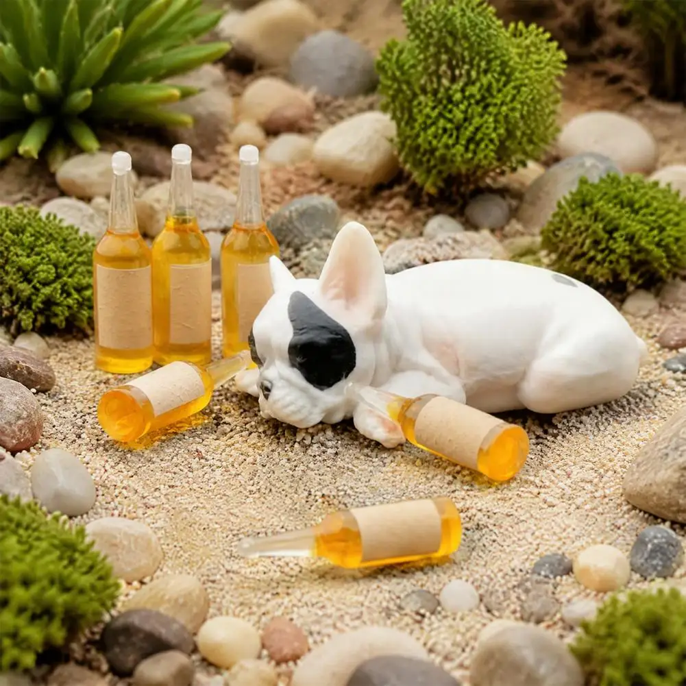 Realistic Sleeping French Bulldog Figurine, Mini Puppy Statue, Cute Lying Down Pet Model for Car Dashboard Decor