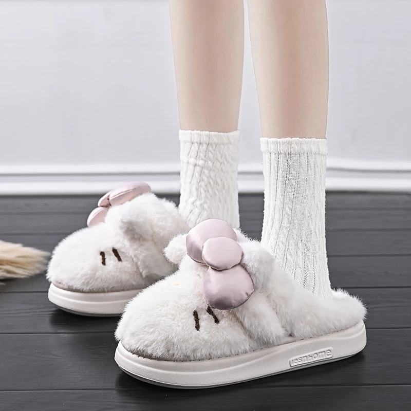 Luxury Slippers Women Free Shipping Autumn Shoes Women 2024 Christmas Home Slippers Women's Slipper Comfortable Lady Shoes Furry