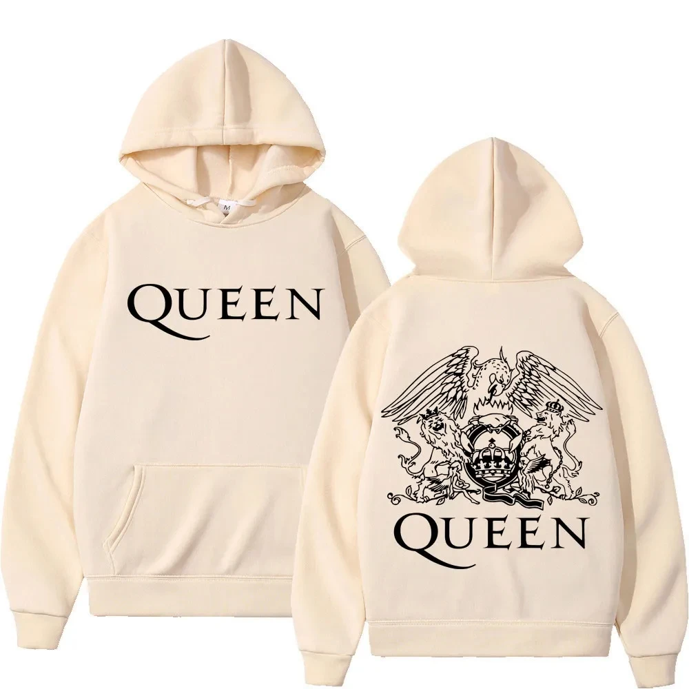 Sonbahar kış erkekler Hoodie İngiliz Rock grubu kraliçe baskı kazak Hoody kadın tişörtü Unisex Streetwear moda y2k giyim