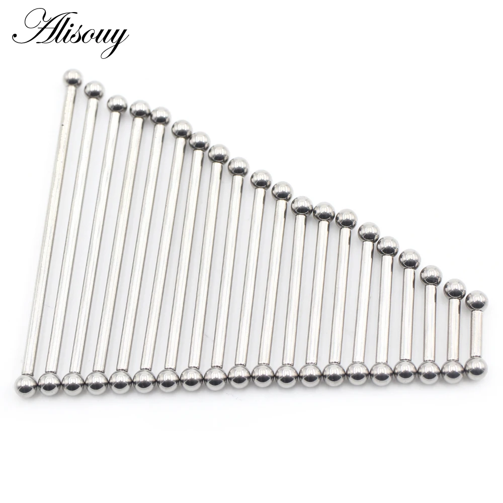 1PC Classic G23 Titanium Internal Thread Ball Piercing Straight Long Industrial Barbell Tongue Nipple Ring Ear Tragus Helix Stud