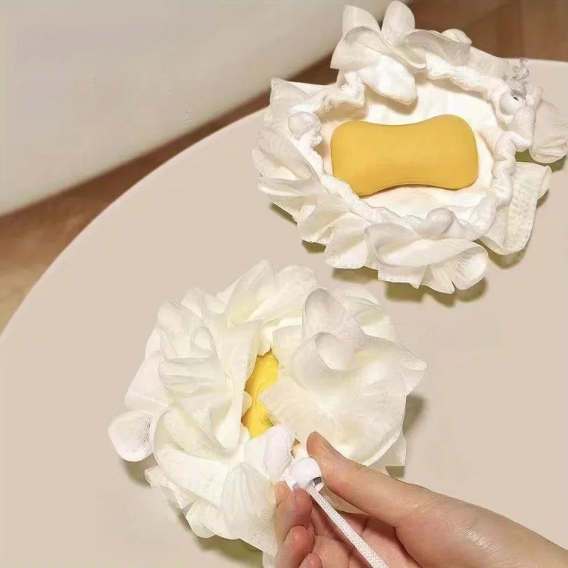 

1 piece of soft loofah sponge bath ball -2-in-1 soap dispenser and body scrub, exfoliating shower ball for men and women