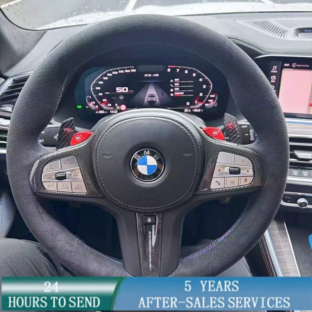Personalizzato Volante Dell'automobile Treccia Copertura Cucito A Mano Pelle Scamosciata Per BMW M Sport G20 G21 F40 F44 G22 G23 G30 G31 G32 G11