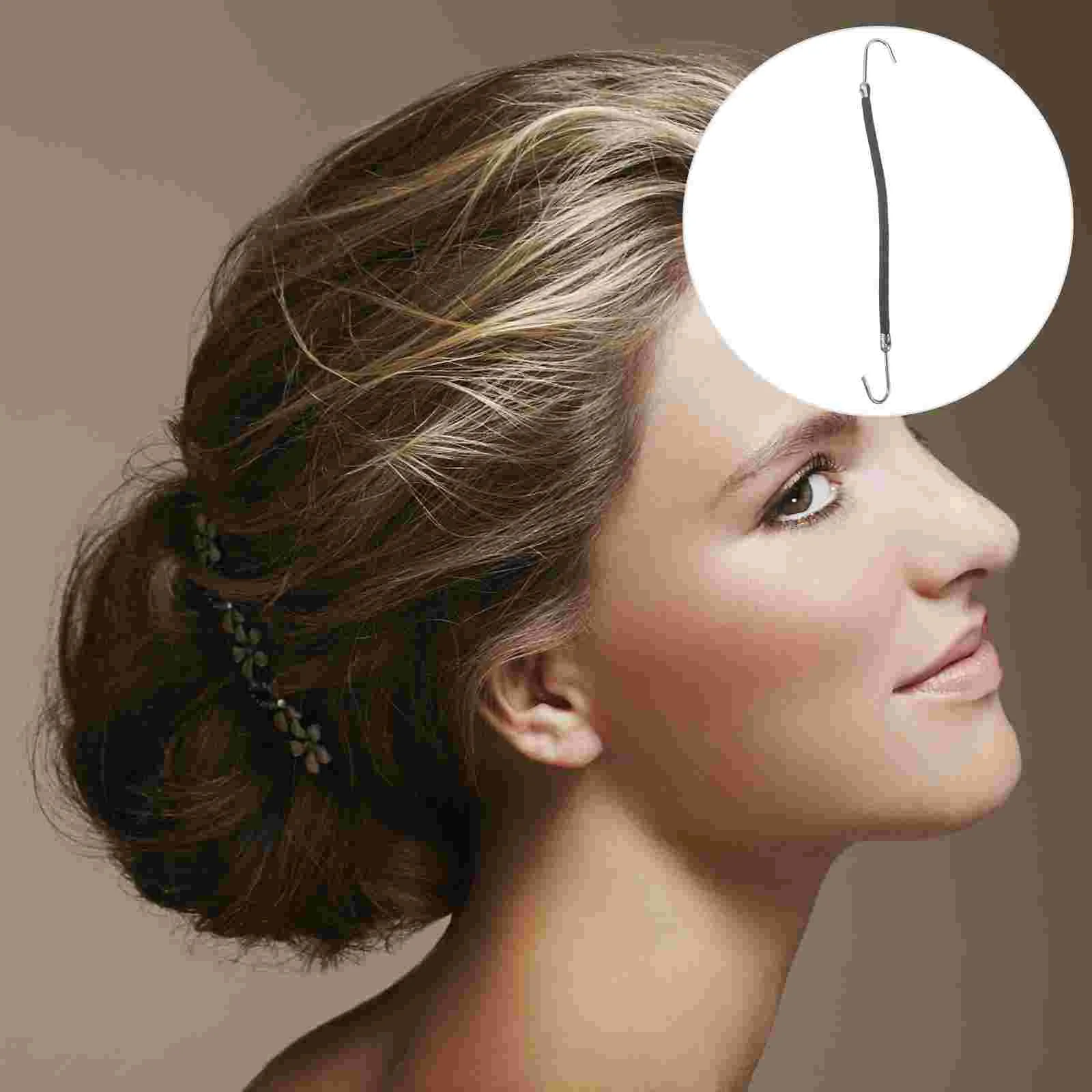 

FRCOLOR 20Pcs Ponytail Hooks Headband Hair Claw Hair Clips Rubber Bands Hair Styling Hair Braid (Black)