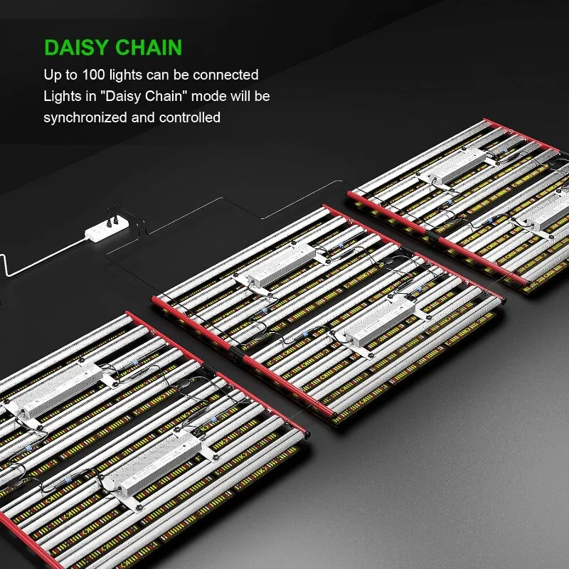 AGLEX 1000W LED Grow Lights,เต็มสเปกตรัม Grow Light UV IR, Daisy Chain Plant Bar สไตล์ Grow Light พับได้