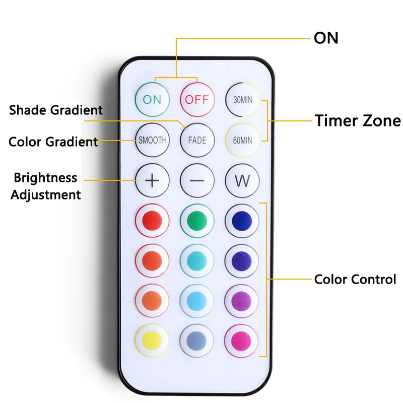 СВЕТОДИОДНЫЙ беспроводной RGB светильник для кабинета с дистанционным управлением, 13 цветов