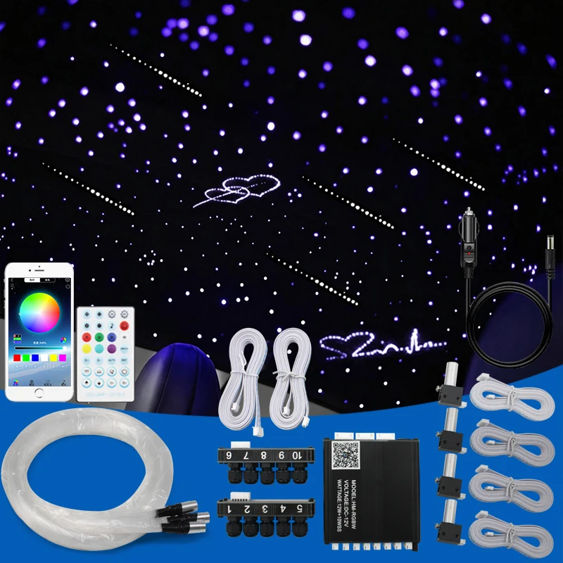 Car Starry Sky Ceiling Fiber Optic Light Guide Cable 1/4 Head 0.75mm Fiber Optic Cable Ceiling Starry Sky Light