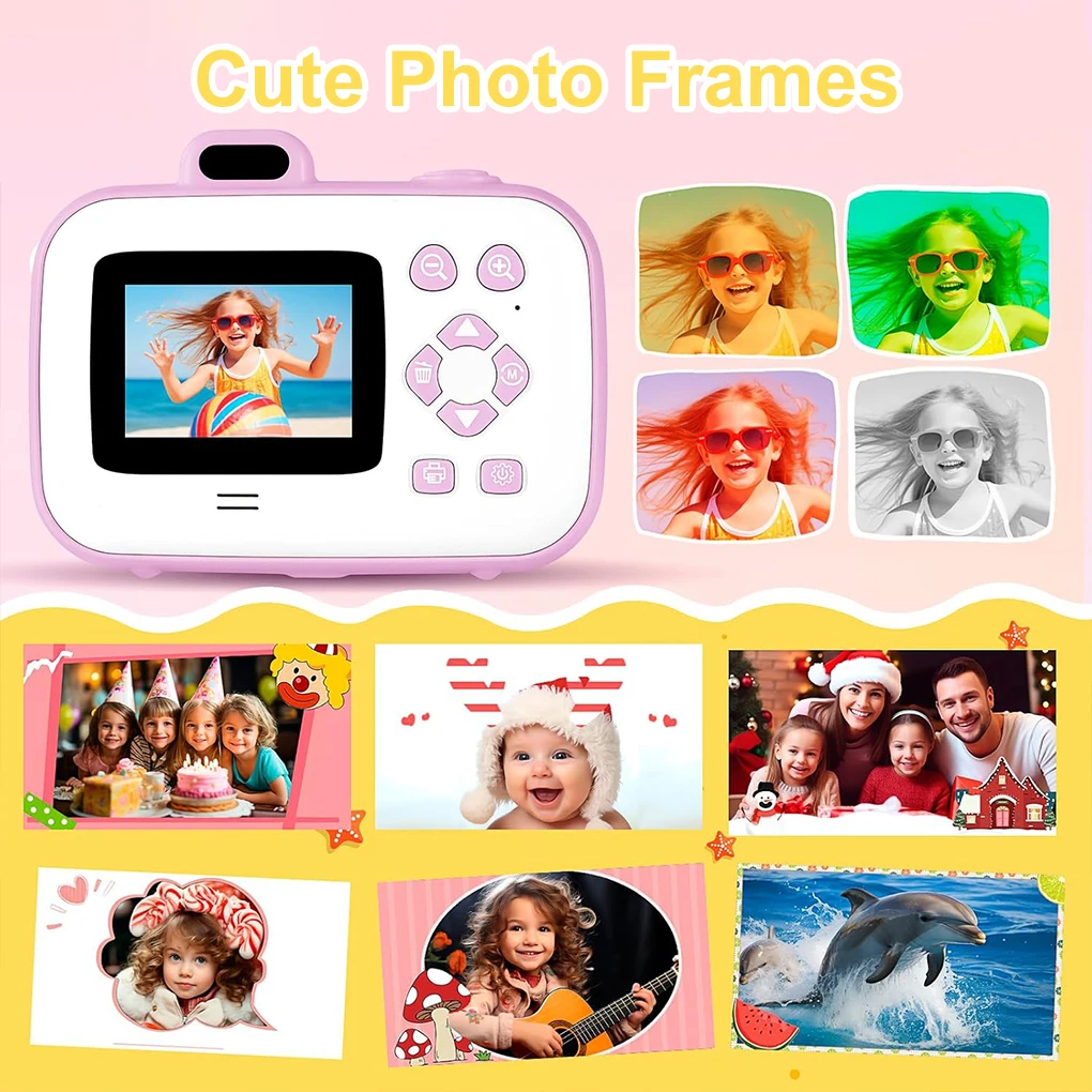 Kids Instant Camera Digital Camera Instant Print with Print Paper Toddler Kids Toys for 3-12 Year Old Girls Boys Kids