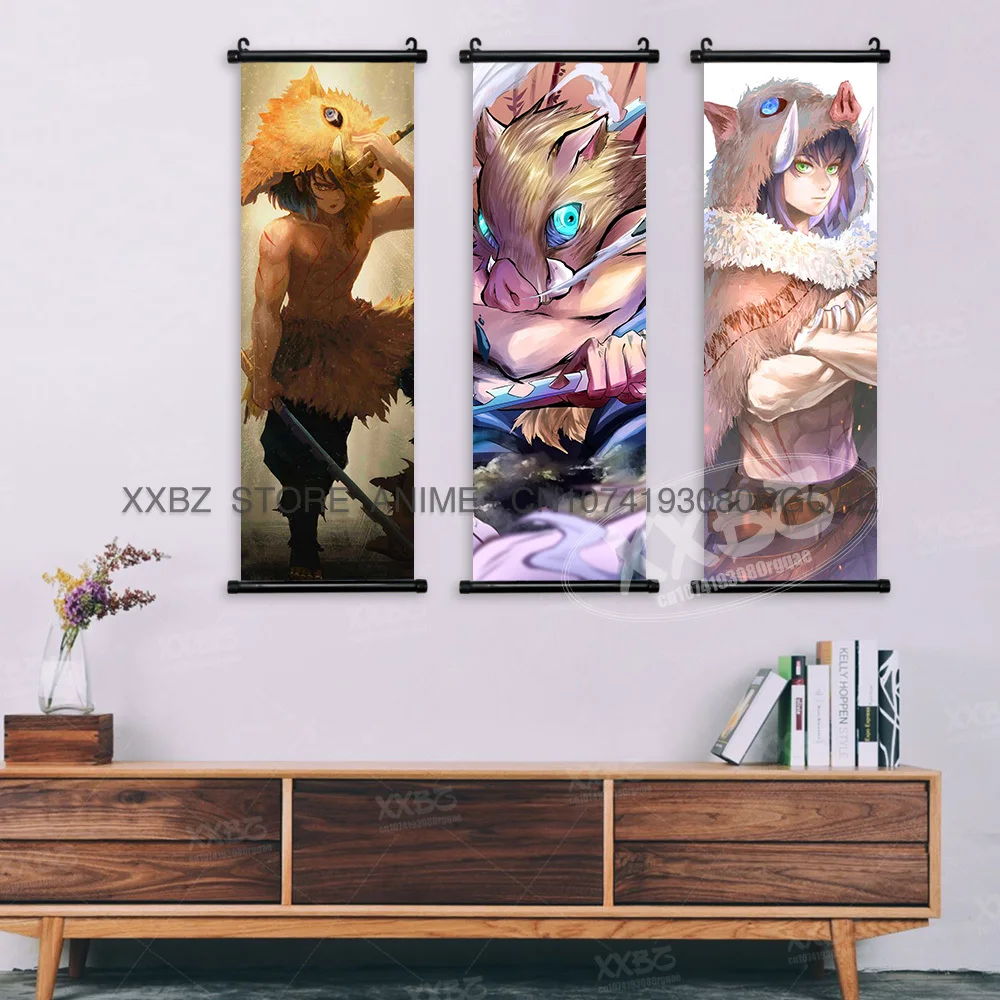Dämonentöter rollen Bild Anime Kamado Tanjiro hängende Malerei Kamado Nezuko Home Decor Azuma Zenitsu dekorative Poster – Detail 4