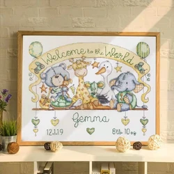 DIY 38-50 Animals Birth Cross Stitch Kit Cross stich Kits Homfun Craft Cross Stich Painting Decorations For Home Homefun