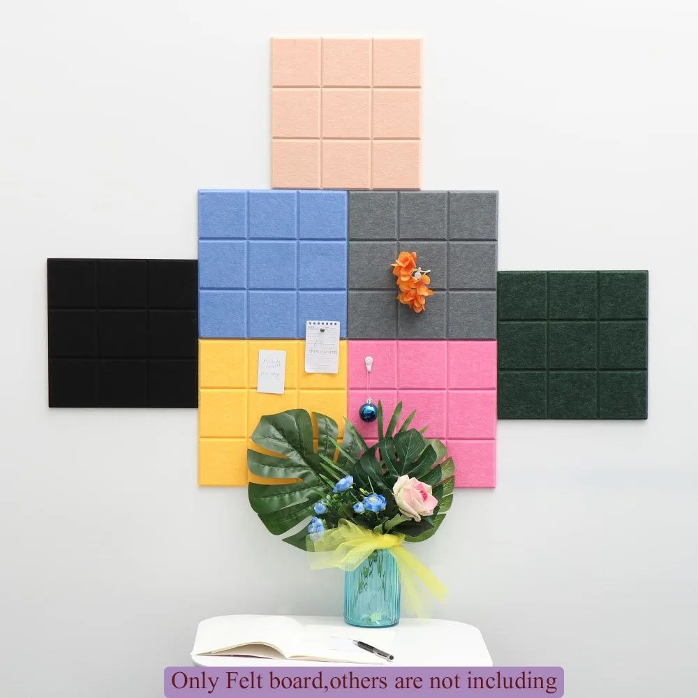 30x30cm Grid Felt Wall Panel Polyester Fiber Background Wall Soundproof Board Display Board Art Decorative Sound-absorbing Board