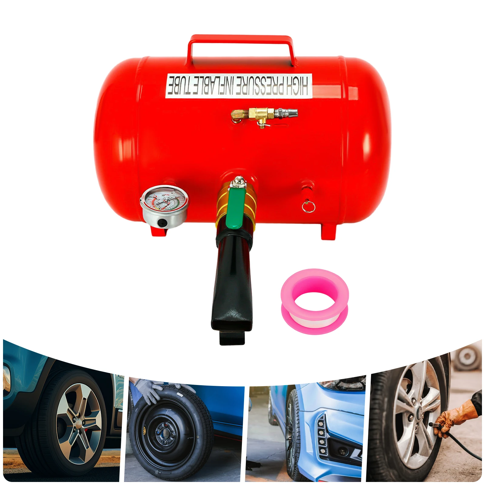 Serbatoio dell'aria portatile da 20 litri Serbatoio del compressore d'aria per pneumatici da 1 MPa per gonfiaggio di pneumatici per auto, assistenza di emergenza su strada