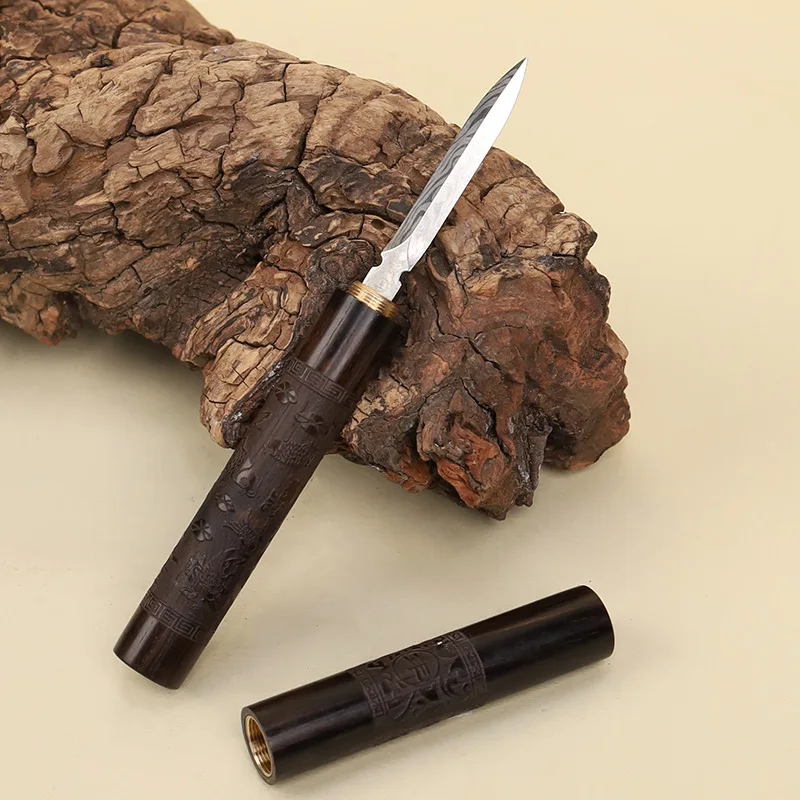 Solid Wood Ice Pick Tea Needle Tea Knife Rosewood & Ebony Handcrafted Tea Punch Tool for Breaking Tea Brick & Ice