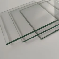 Clear Square Shape Tempered Glass Sheets, Plano Lens, High Temperature Resistant, Stalinite Thickness, 3-5mm, 1Pc