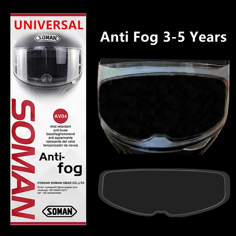 SOMAN Universal Visor Film Anti Fog Motorcycle Helmet for AGV SHOEI HJC X14 K5 K3SV K1 Moto Helmet Accessories Antifog Lens Film