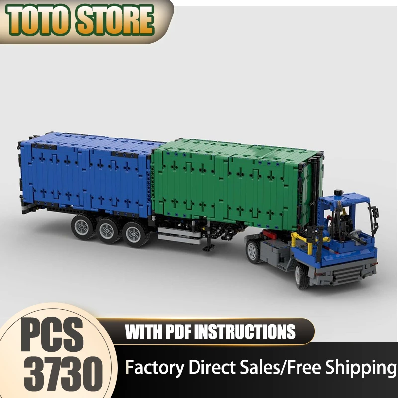 

Строительные блоки Moc, контейнерный терминал 1: 21, терминальный трактор/прицеп/контейнеры, технологический кирпич, сборка своими руками, игрушка, праздничные подарки