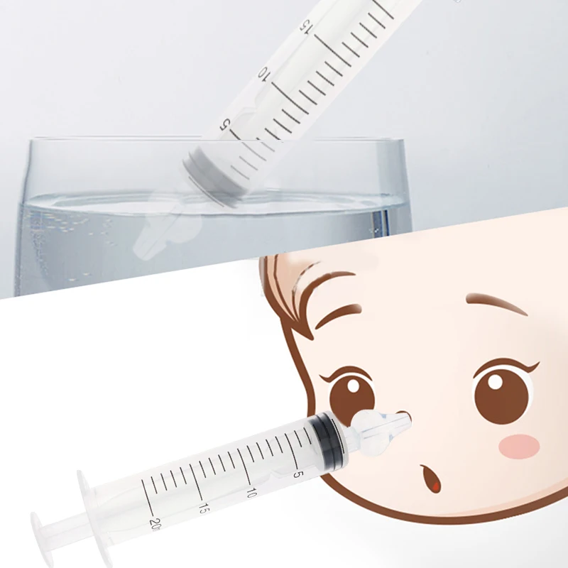 Baby Nasal Aspirator Professional Syringe Nasal Irrigator Baby Nose Cleaner Rinsing Device Reusable Nose Washing 20ml