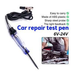 6V 12V 24V Automotive LED Circuit-Tester Stift 6-24V Test Licht VoltMet Lange Sonde stift Draht Alligator Clip Glühbirne Automobil