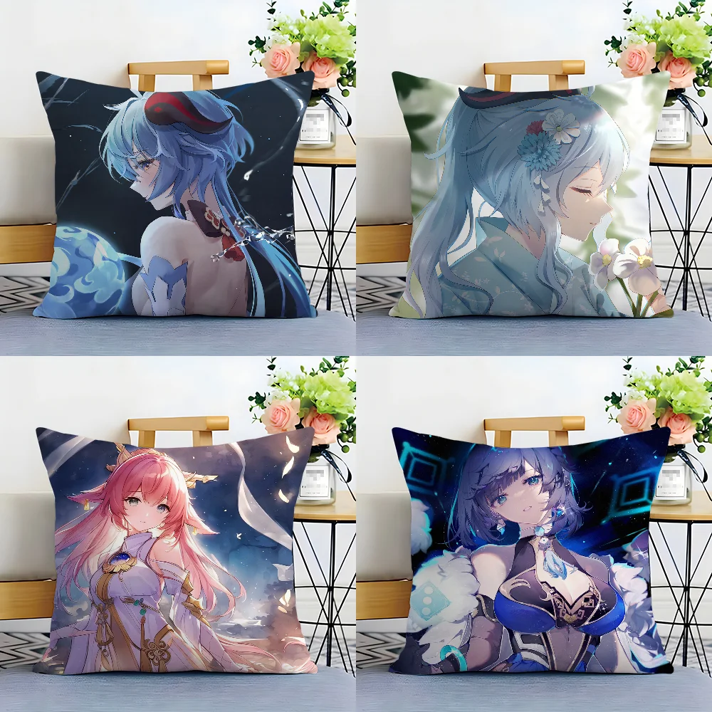 Genshin Impact Accounts Albedo Pillow Case Plush Fabric Soft  Pillowcase Double Sided Print Cushion Cover Household Gifts