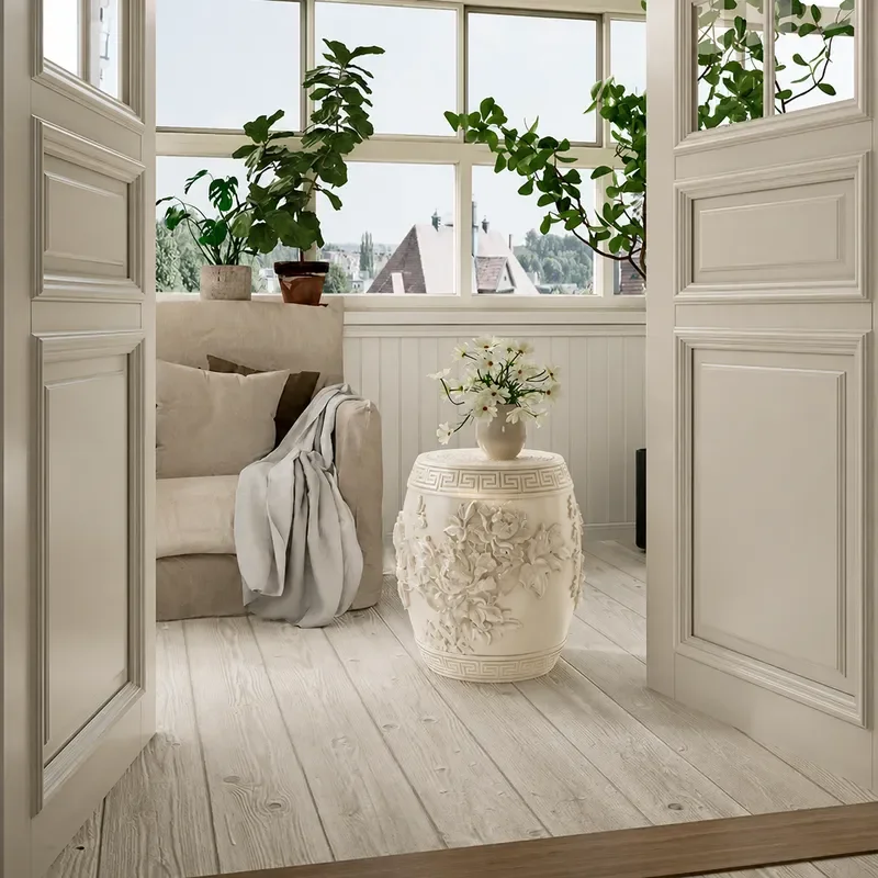 Custom Flower Blooming Round Stool for Living Room Entryway Shoe Changing Seat Dining Chair New Chinese Style Home Furniture