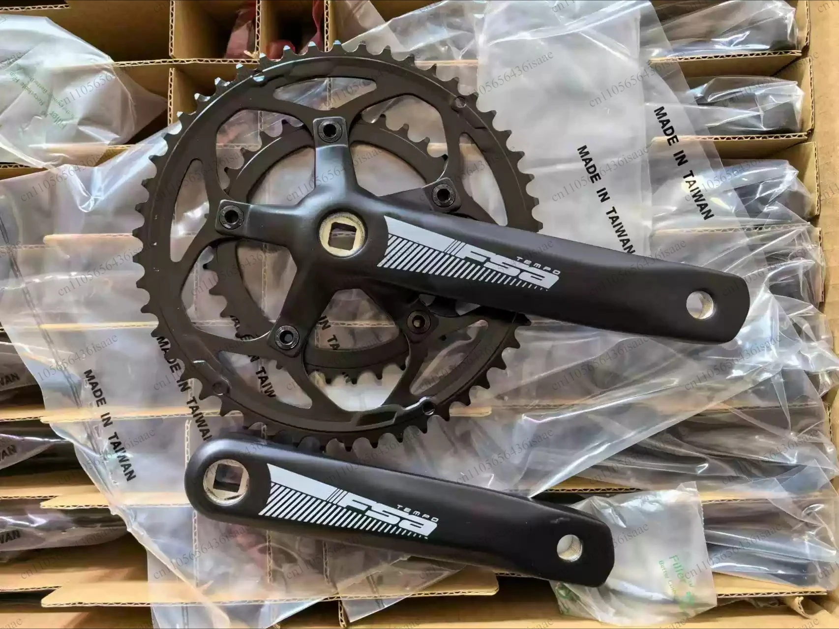 FSA Tempo Compact Road Crankset, JIS Square Taper, 50/34T 48/32T, 10/11 Speed