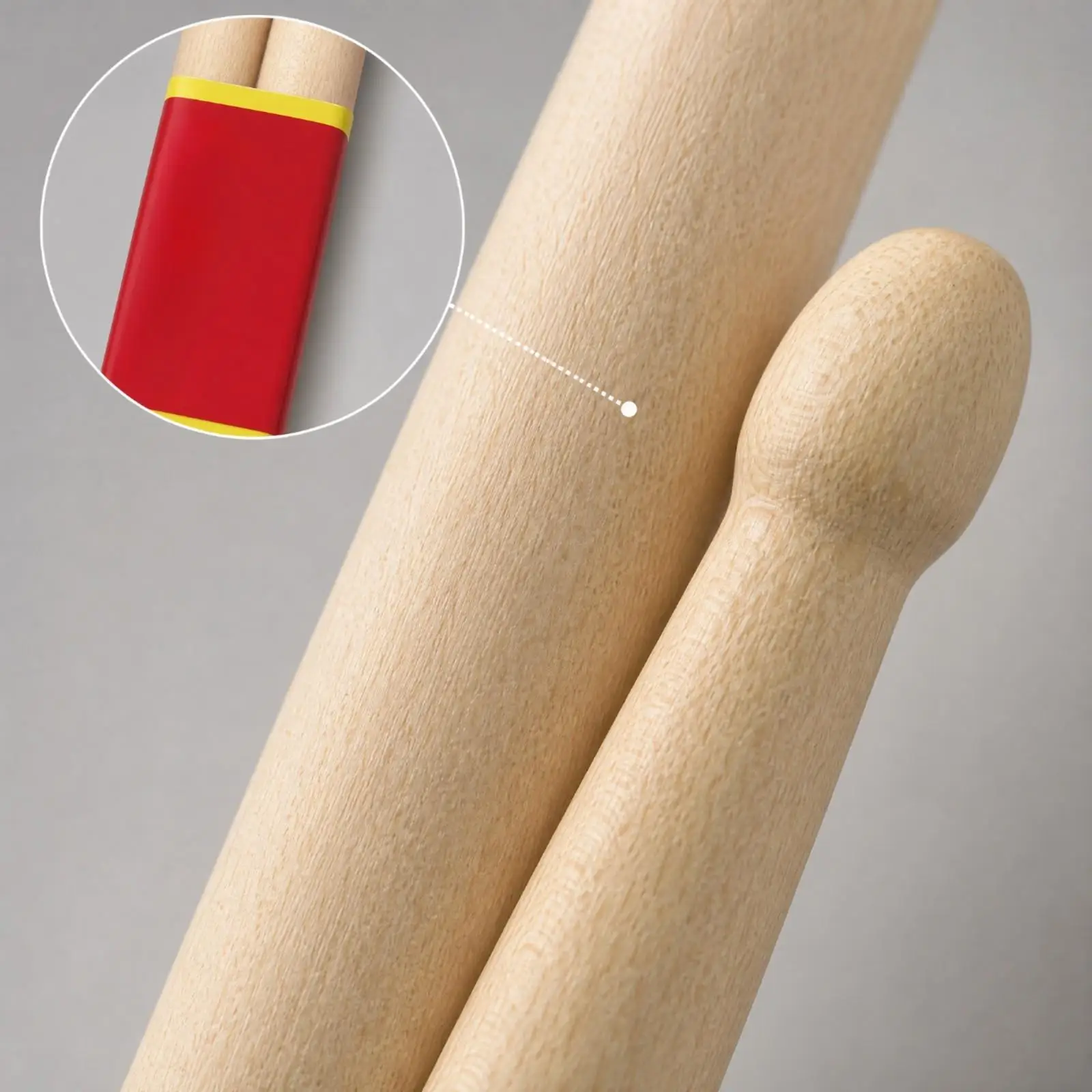 Quality Maple Wood Drumstick for Music Classes Balanced Weight Distribution Cylindrical Shaft for Versatile Playing