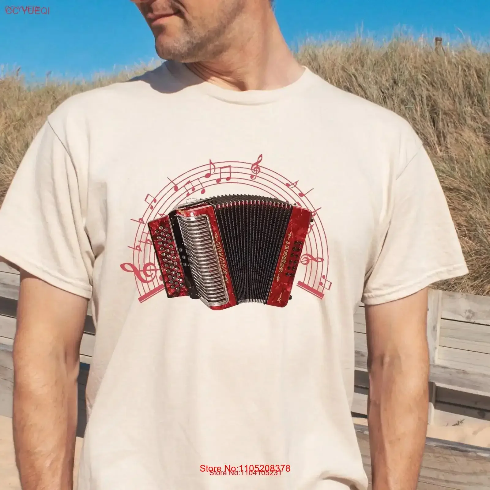 Vintage Retro Accordion T Shirt accordionisT lover musician tee For Her Him Music vintage Washed homme fashion