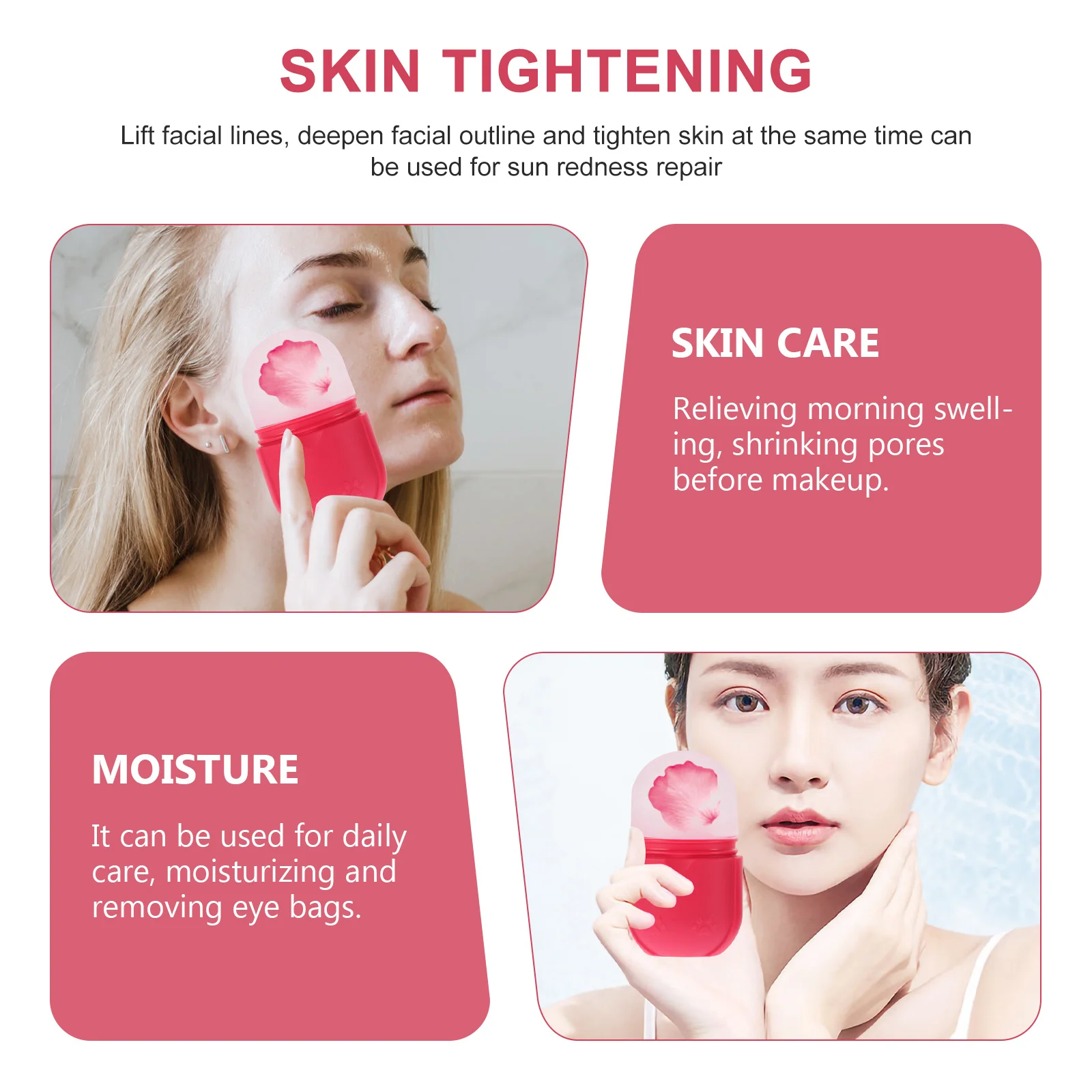 

Silicone Facial Skin Massager Durable Ice Mold for Pore Shrinking Swelling Relief Eye Roller Face Massage Cooling