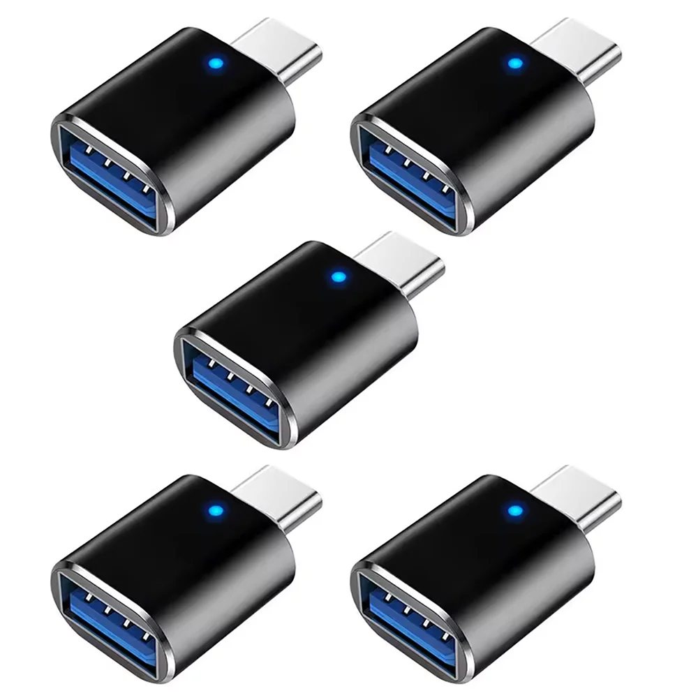 NNBILI 1-5 stücke USB 3,0 Zu Typ C Adapter LED OTG Zu USB C Stecker Auf USB EINE Buchse Für HUAWEI Samsung Xiaomi POCO Adapter