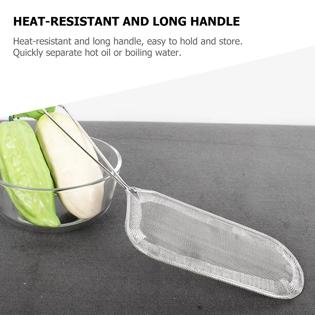 

2 Pcs Stainless Steel Colander Frying Net Basket Heat Resistant Handle Separate Oil Water Fry Chicken Snack Kitchen Restaurant
