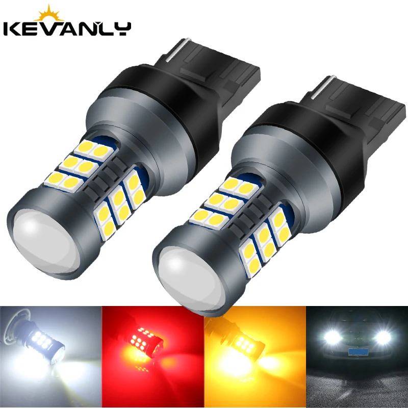 

2pcs T20 LED 7440 7443 Led WY21W W21W Led Bulbs Car Signal Lamp T20 27SMD 3030 Chip Backup Reversing Light Plug And Play