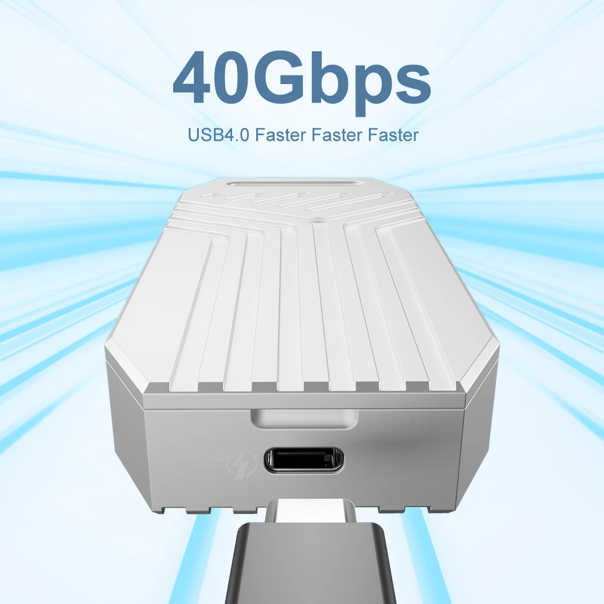 Tool-Free 40Gbps M2 NVMe SSD Enclosure Aluminum Alloy USB4 Type C Case Cooling Fan Supports PCIe 2280 TB4