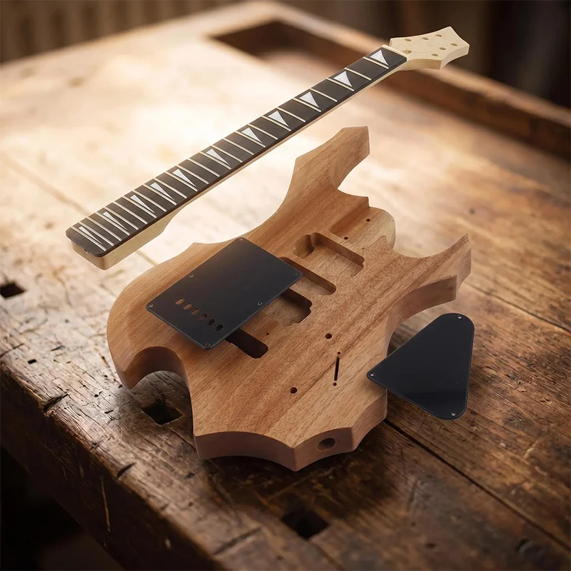 Wood DIY Guitar Body Lightweight Unfinished Solid Body for Custom Electric Guitar, HSH Pickup Routing Ready to Paint
