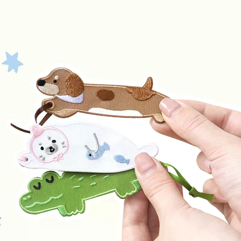 Cute Animal Bookmarks Cloth Bookmark Aesthetic Book Page Holder Stationery Reading Accessories