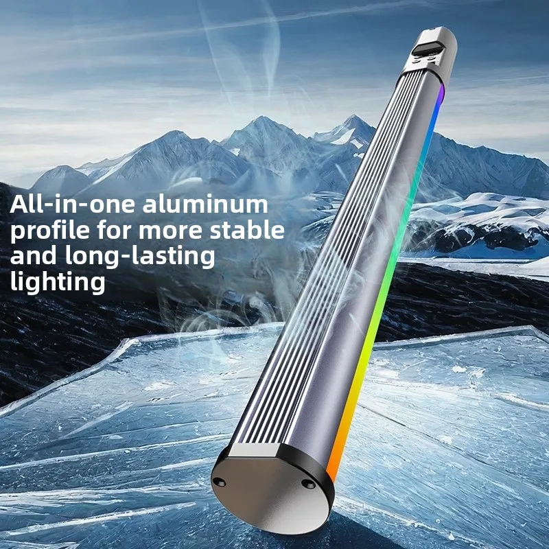 2026 RGB Handheld LED Light Stick with Baffle, Portable Full Color Photography Light for Outdoor Portrait Shooting