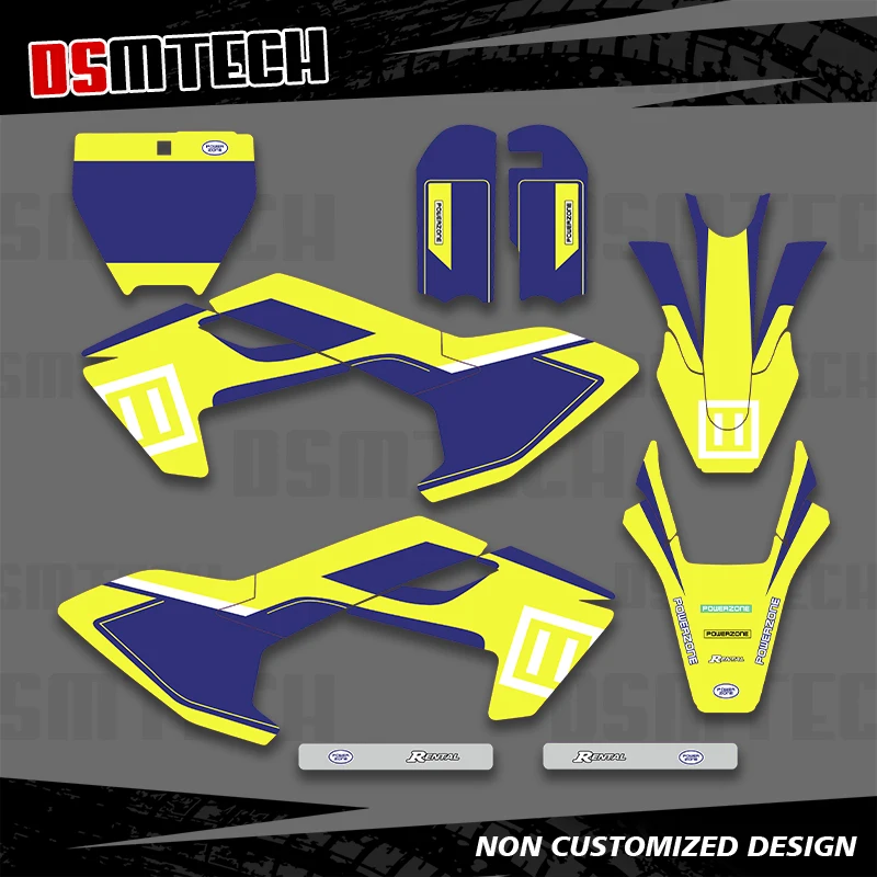 

DSMTECH для HUSQVARNA TC 50 TC50 2017 2018 2019 2020 2021 2022 2023 графические наклейки наклейки мотоцикл фон индивидуальный номер