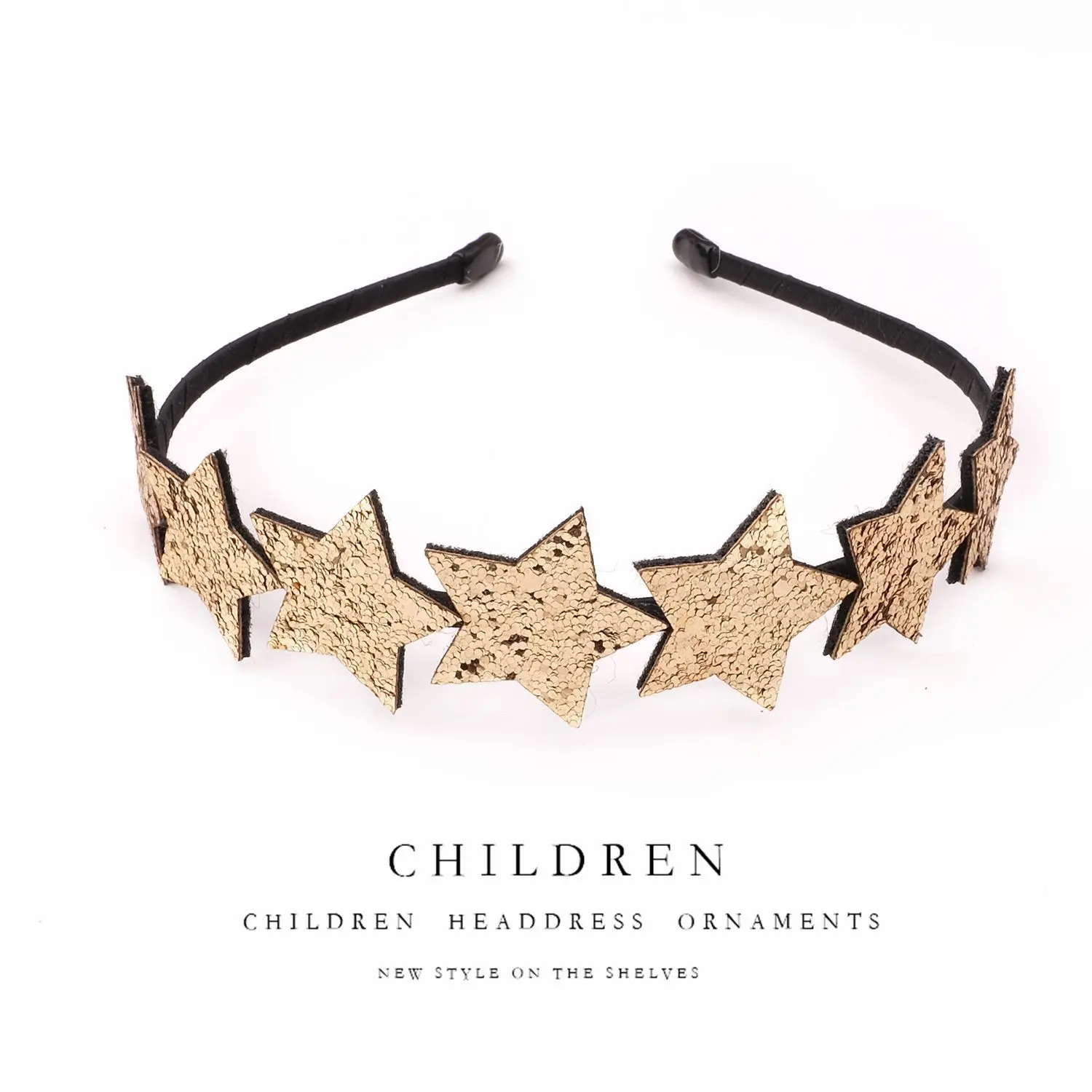 Sweet Glittery Stars Girls Hairbands PU Head Hair Hoop For Kids Child Headbands Accessories Ornaments