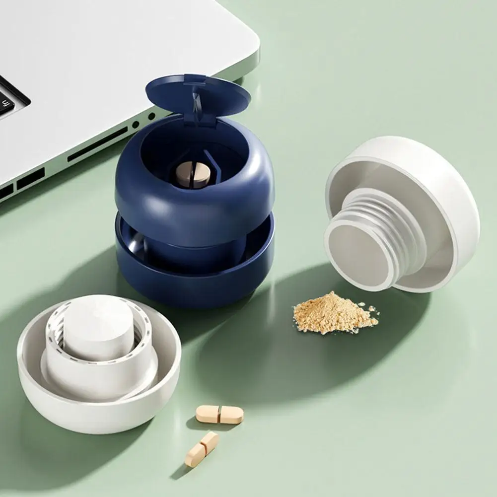 Multifunctional 4 In 1 Pill Cutter Grinder Tablet Splitter Crusher & Storage Case Cut And Crush Pills, Tablets, Vitamins, Drugs
