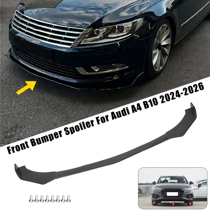 Sport Front Bumper Splitter Spoiler Lip For Audi A4 B10 2024-2026 5Pcs Adjustable Sectional Car Exterior Tuning Body Kit