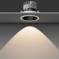 Oprawa wpuszczana przeciwodblaskowa LED typu Downlight 7W 10W 12W Możliwość przyciemniania AC85-265V Lampa sufitowa Światło punktowe Dom Salon Oświetlenie sypialni