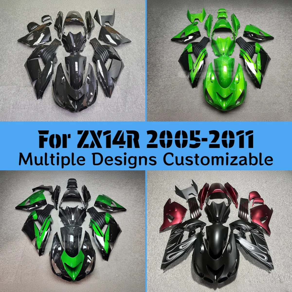 

Обтекатели для Kawasaki ZX 14R 2006-2011, задняя крышка, комплект обтекателей для кузова мотоцикла ZX14R 06-11