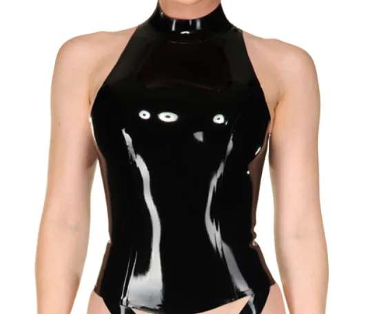 

100% латексная резина Gummi Черная рубашка без рукавов, молния сзади, комфорт, вечеринка, минимализм, ролевая игра xs-xxl 0,4 мм