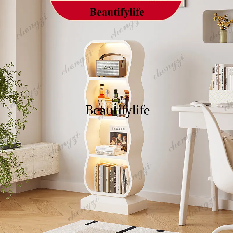 Movable floor-to-ceiling living room shelf display shelf Multi-layer bookshelf Wall storage rack d178