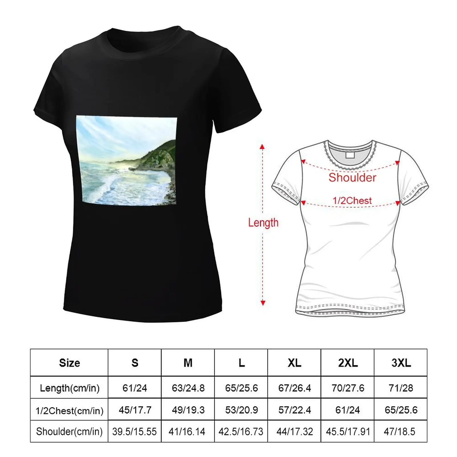 Kaikoura Beach T-Shirt kawaii clothes tops Aesthetic clothing summer clothes workout shirts for Women loose fit