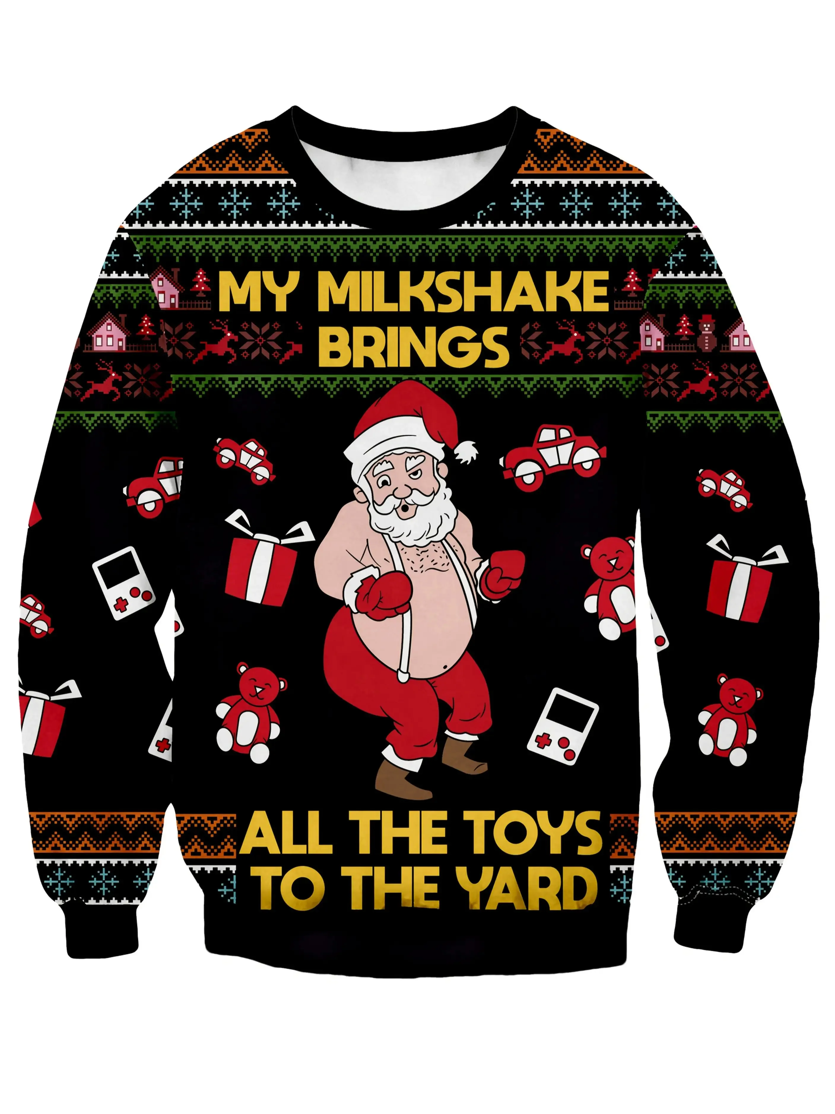 

2026 Зимние теплые рождественские уродливые толстовки с длинными рукавами — модные толстые, милые праздничные принты, сохраняющие тепло для праздничных мероприятий