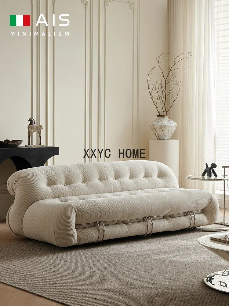 

Retro Creative Hippo Soriana Casual Cream Style Corduroy Sofa